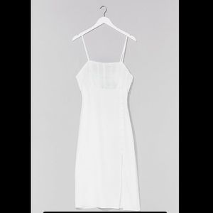 Nasty Gal NWT white midi slit dress